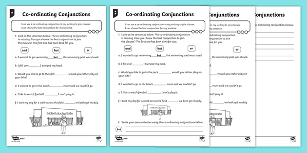 Coordinating Conjunctions Worksheet | Differentiated Pack