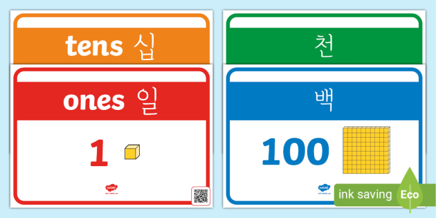 자릿값 포스터 Place Value with Base Ten Display Poster