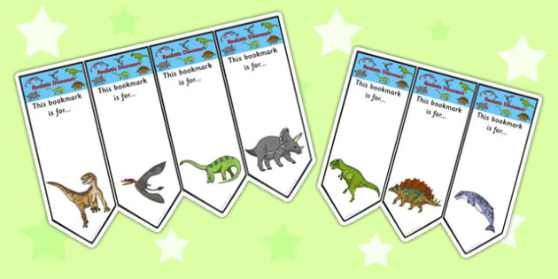 realistic dinosaurs bookmarks teacher made