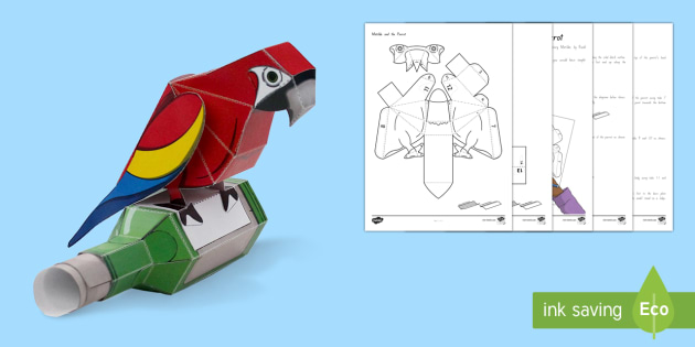 FREE! The Parrot Paper Craft to Support Teaching on Matilda