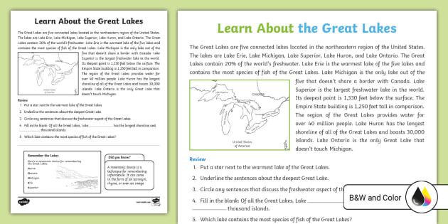 fifth-grade-learn-about-the-great-lakes-worksheet-twinkl for Free Printable Great Lakes Worksheets Fifth Grade Learn About the Great Lakes Worksheet - Twinkl for Free Printable Great Lakes Worksheets
