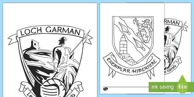 Wexford County Crest Colouring Pages Twinkl Resources