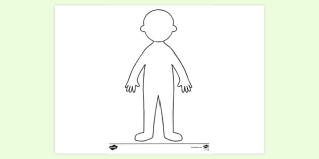FREE! - Child Body Outline Colouring Page