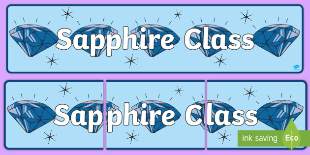 Free Sapphire Themed Classroom Display Banner