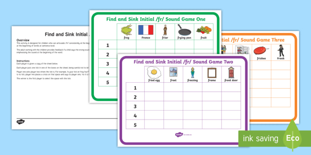 Find And Sink Fr Initial Sound Worksheet Teacher Made