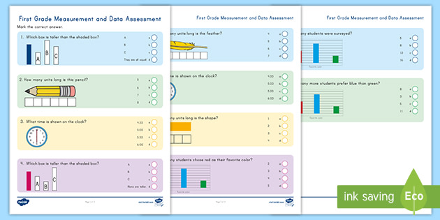First Grade Measurement and Data Assessment - Twinkl - USA