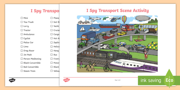 Transport I Spy Scene Activity (Teacher-Made)