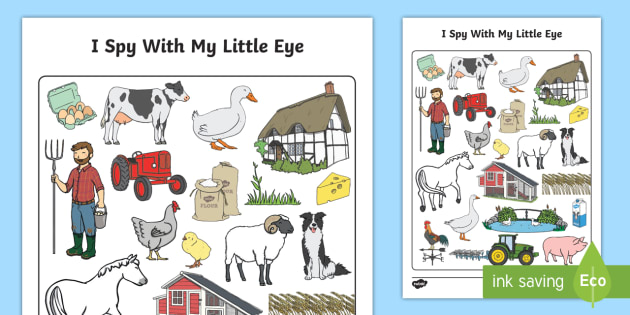 On the Farm Themed I Spy With My Little Eye Activity - I spy