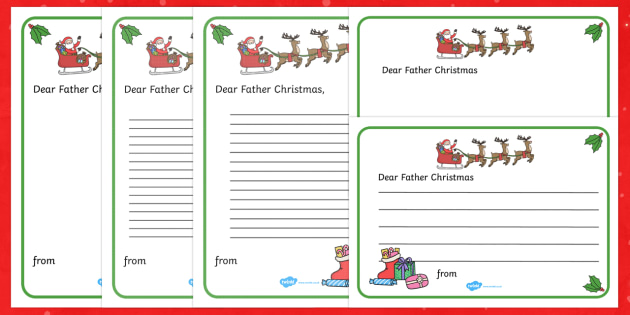 Letter to Father Christmas Writing Template - Christmas