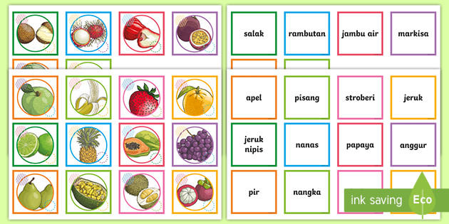 Indonesian Fruit Snap Game (teacher made)