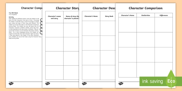 Character Comparisons Activity (teacher made)