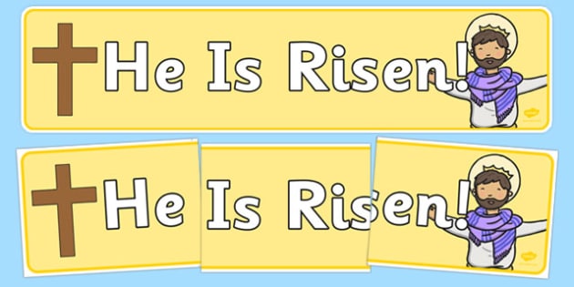 Easter decorations Christ is Risen banner Easter Banner He is Risen Banner 