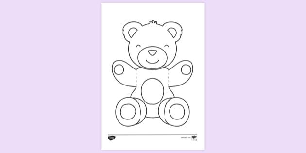 66 Colouring Page Cute Bear  Free