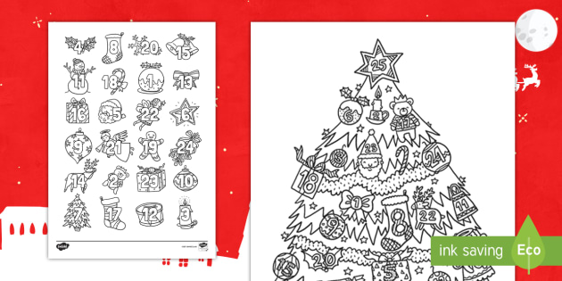 christmas mindfulness colouring advent display calendar