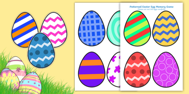 Patterned Easter Egg Memory Game Teacher Made