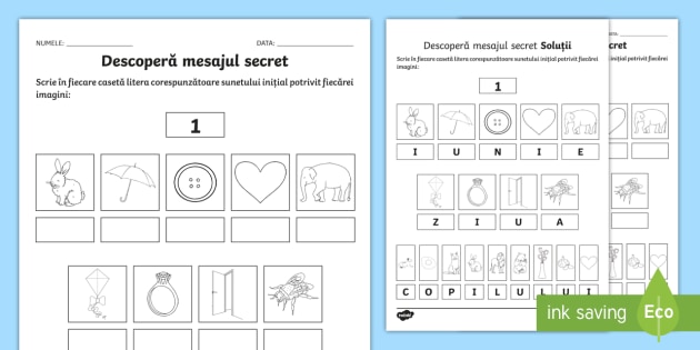 New Descoperă Mesajul Secret Fișă De Activitate 1 Iunie Ziua