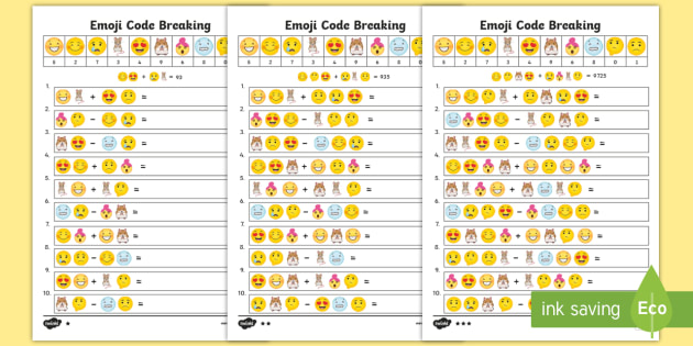 Emoji Crack The Secret Code Maths Worksheets Ks2 Twinkl