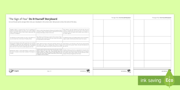 The Sign of Four DIY Plot Storyboard Differentiated Worksheets