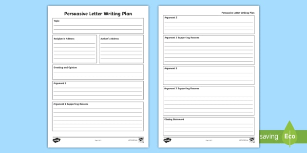 Letter Writing Planning Sheet Ks2