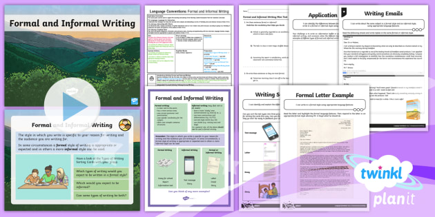 PlanIt Y6 Language Conventions: Formal and Informal Writing Lesson Pack