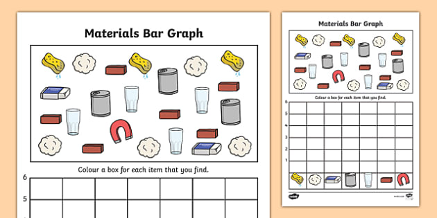 materials bar graph activity worksheet teacher made