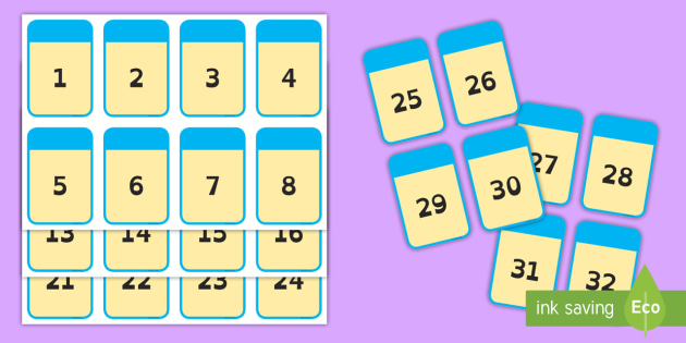 -Primary　1-100　Flashcards　Numbers　Dyslexia-Friendly　Resource