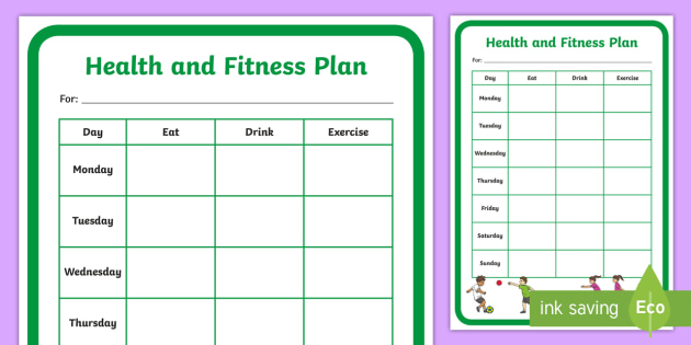 Fitness Plan Template from images.twinkl.co.uk