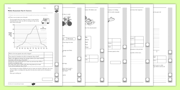 year 6 maths assessment statistics term 1