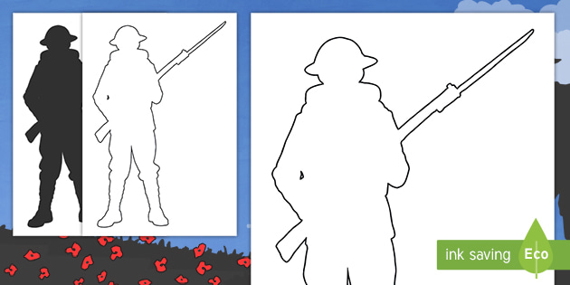 Remembrance Day Soldier Outline | WW1 | History