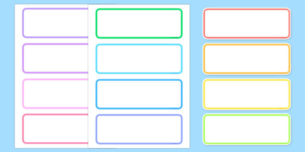 Free Editable Classroom Labels Blank Template