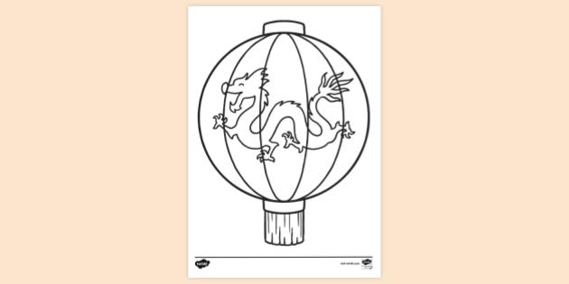 FREE! - Circle Chinese Lantern Colouring Sheet | Colouring Pages