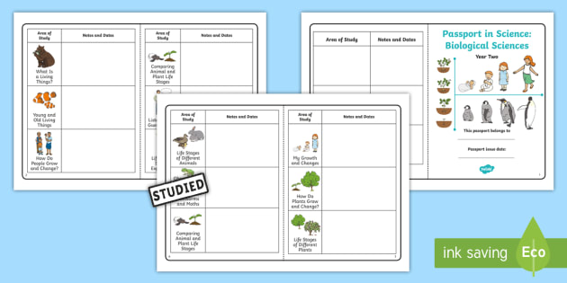 Year 2 Biological Sciences Passport Booklet