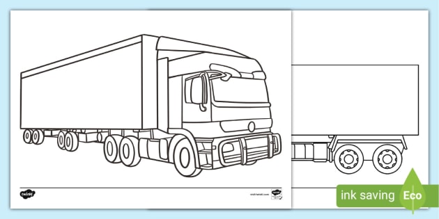 truck and trailer coloring pages