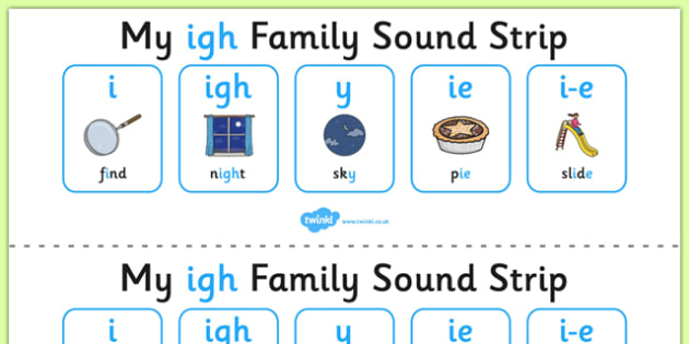 b worksheets phonics d and IGH IGH My  Family Sound  FREE!  Sound family, Strip