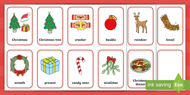 Twinkl Symbols: Christmas Vocabulary Cards (teacher made)