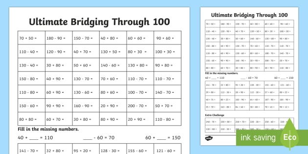 ultimate ks1 bridging through 100 worksheet teacher made