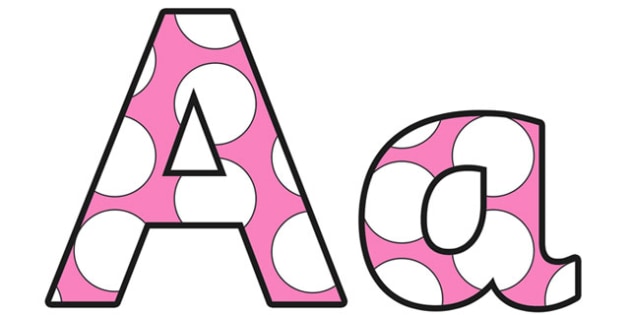 Polka Dots Small Lowercase Display Lettering (teacher made)