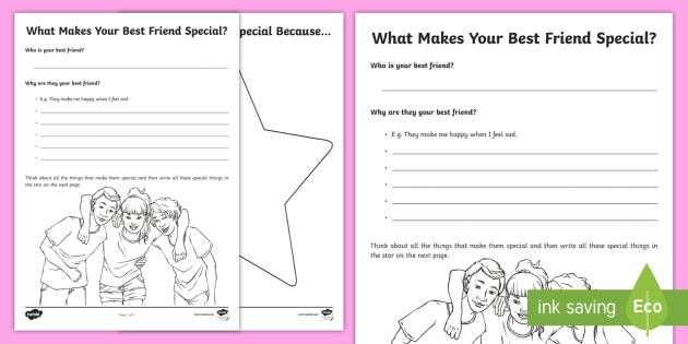 What Makes Your Best Friend Special Worksheet