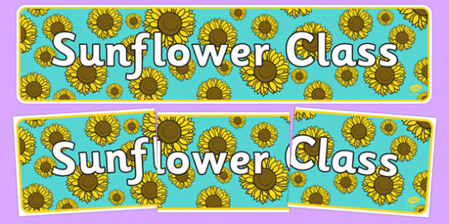 Free Sunflower Themed Classroom Display Banner 9251