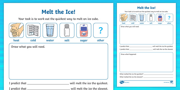 Melt the Ice! Science Experiment Activity (teacher made)