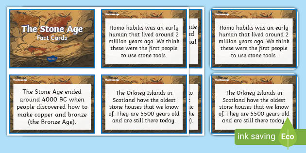 Amazing Stone Age Display Fact Cards (Teacher-Made) - Twinkl
