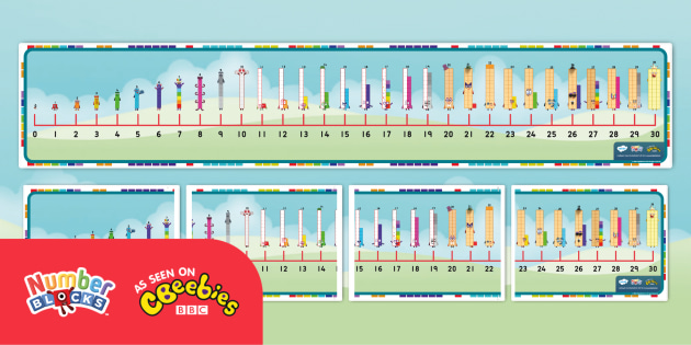 Free Numberblocks 0 30 Number Line Banner Teacher Made