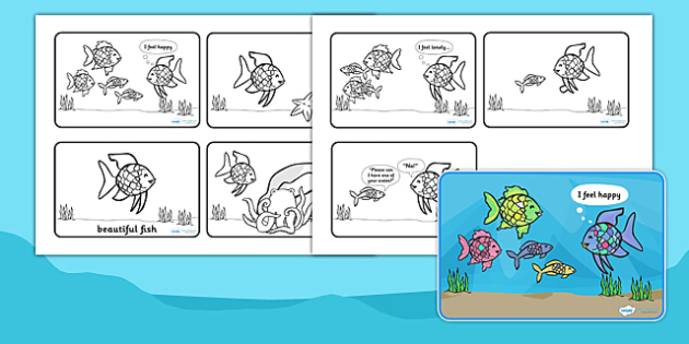 free the rainbow fish story sequencing cards twinkl