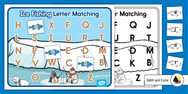 Ice Fishing Letter Matching Activity Mat (teacher made)