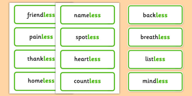 cursive-suffix-less-word-cards-teacher-made