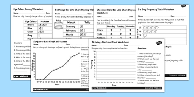 data handling worksheets pack teacher made
