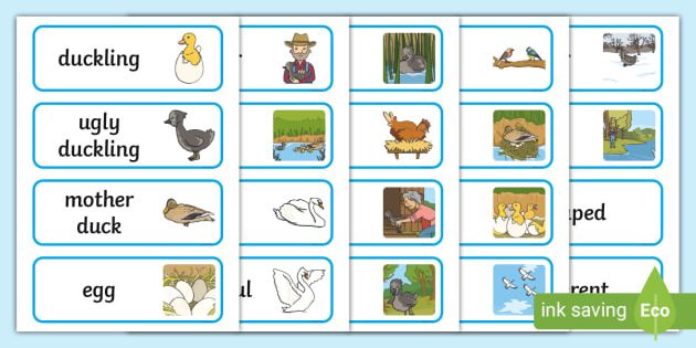 The Ugly Duckling Word Cards (Teacher-Made) - Twinkl