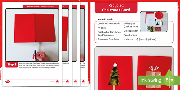 Download Recycled Christmas Card Craft Instructions Teacher Made PSD Mockup Templates