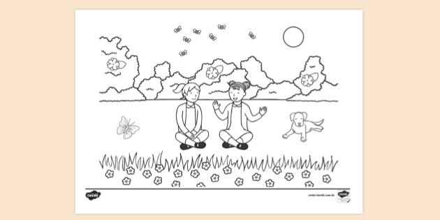 Desenho da Primavera para Colorir: Imagens para Educação Infantil