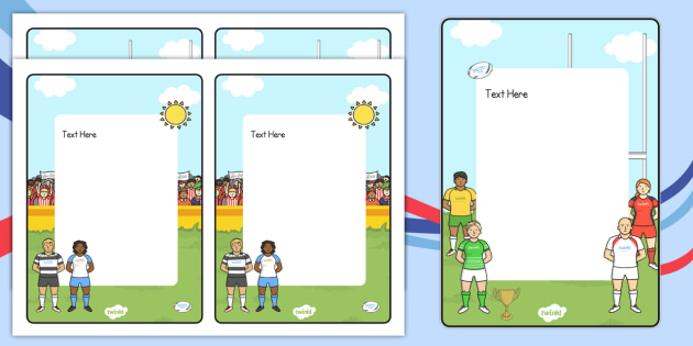 Rugby Themed Editable Note (teacher made)